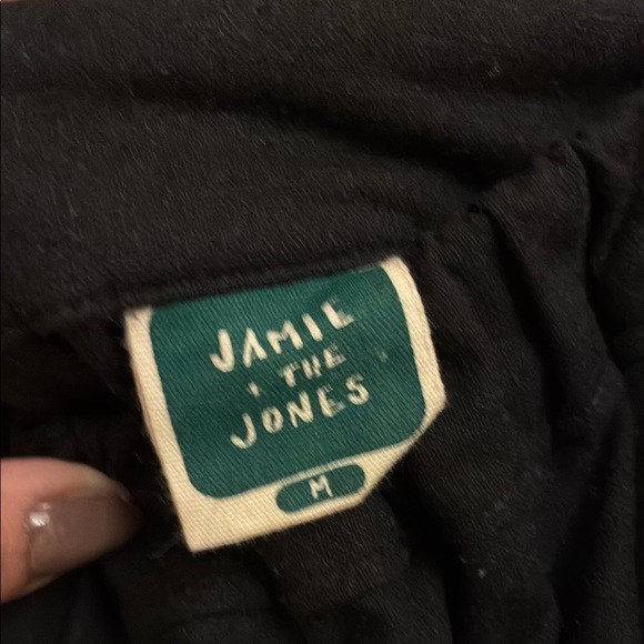 Jamie + The Jones Raw Silk Black Wide-Leg Pants - Picture 4 of 5